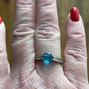 Size 7 aquamarine and silver ring